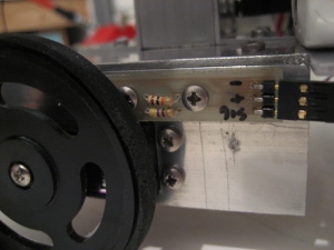 Side view of encoder mounted to robot
