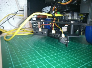 Modified IR sensor bar attached to front of robot