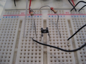 Encoder circuit on breadboard